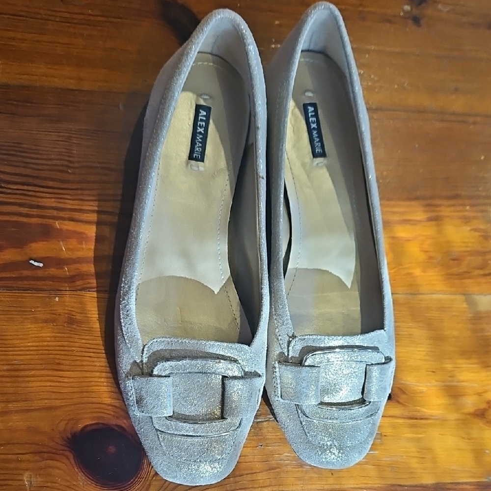 Alex Marie Metallic Silver Flats